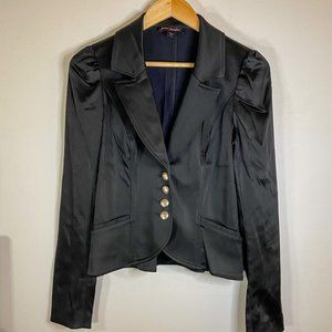 Betsey Johnson Women's Runway Jacket with Zipper Sleeve Detail, Black, Size 6